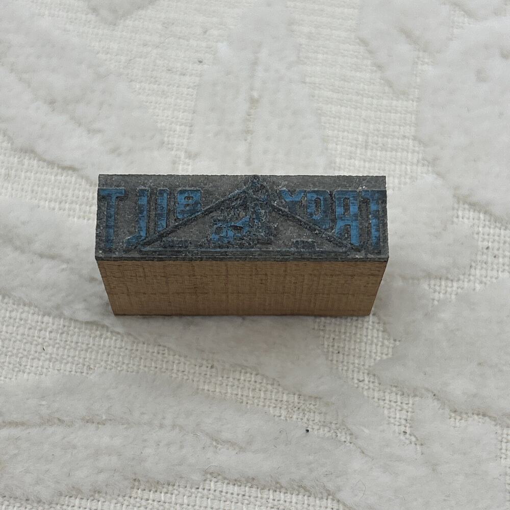 Vintage Troy Bilt Letterpress, Printer Block Letterpress Metal Stamp